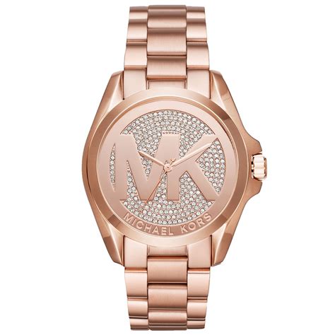 Michael Kors Bradshaw Rose Gold Pave Crystal Logo MK6437 